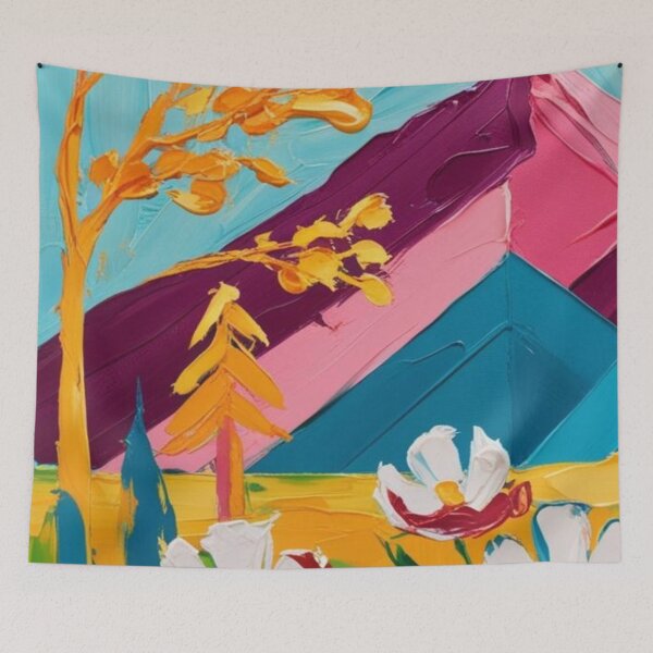Item preview, Majestic Abstract Peaks – A Timeless Fresco designed and sold by Forest Aura Vibes.