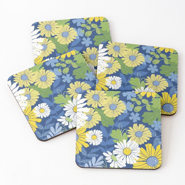 Item preview, Daisies - Blue and Yellow designed and sold by Lynne Adams.