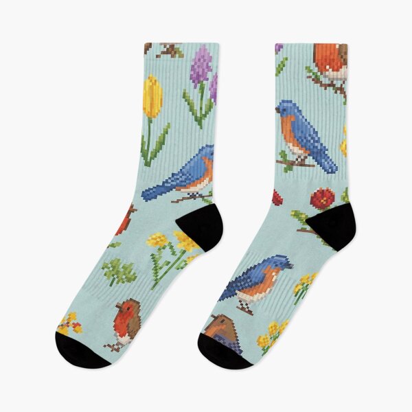 Item preview, Pixel Birds and Flowers designed and sold by StitchNRebl.