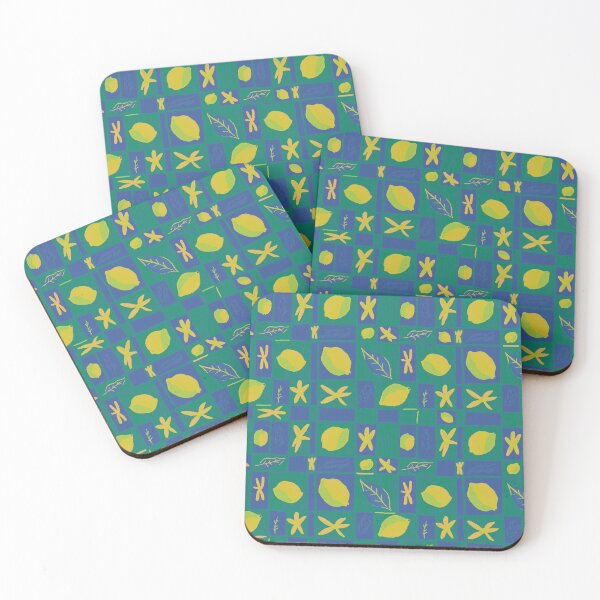 Item preview, Lemon checkerboard | blue and green background designed and sold by mangopuffstudio.