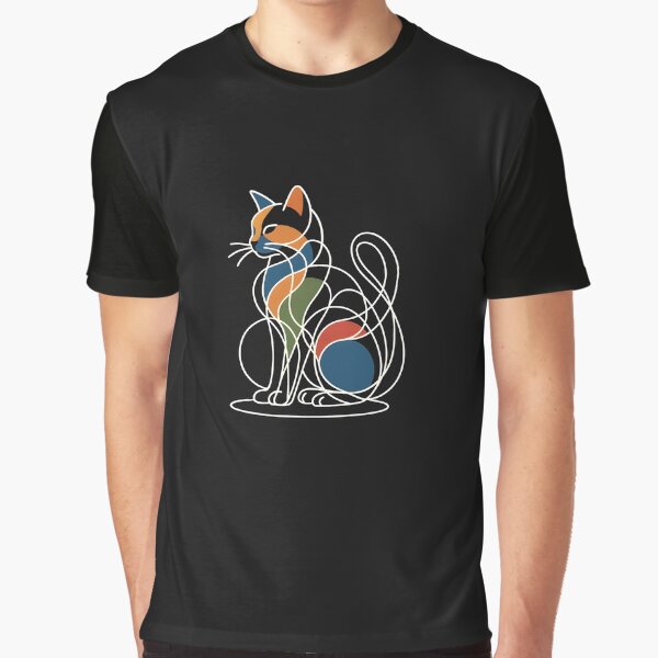 Item preview, Minimalist Cat Outline Drawing T-shirt designed and sold by CanvaSnap ⭐⭐⭐⭐⭐.