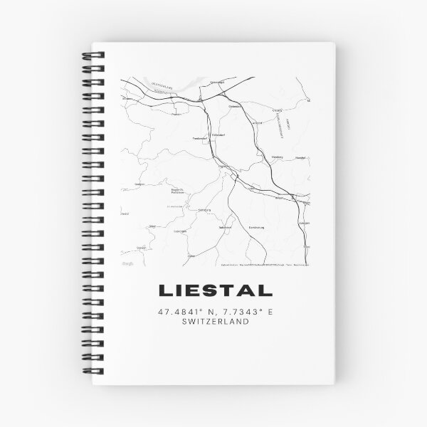 Item preview, Liestal Switzerland Minimalist Black & White Map Print designed and sold by RM-Journey.