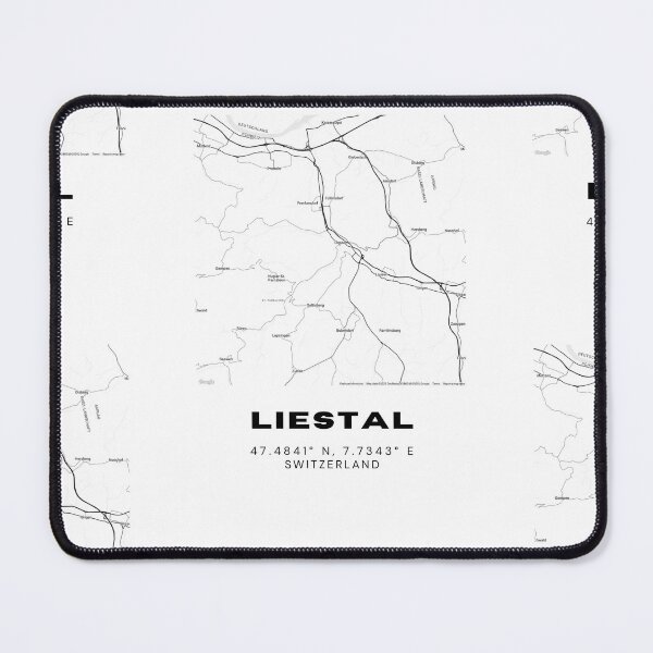 Item preview, Liestal Switzerland Minimalist Black & White Map Print designed and sold by RM-Journey.
