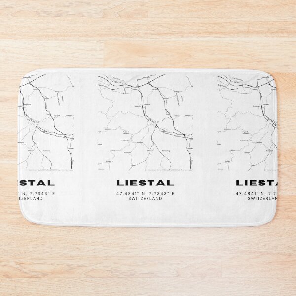 Item preview, Liestal Switzerland Minimalist Black & White Map Print designed and sold by RM-Journey.