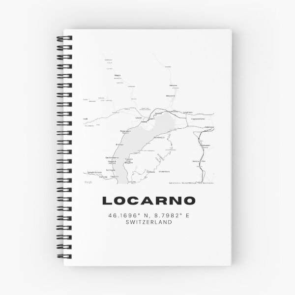 Item preview, Locarno Switzerland Minimalist Black & White Map Print designed and sold by RM-Journey.