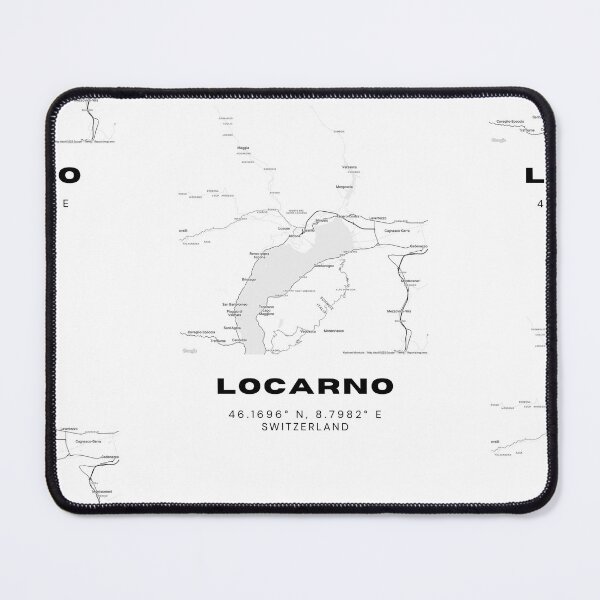 Item preview, Locarno Switzerland Minimalist Black & White Map Print designed and sold by RM-Journey.