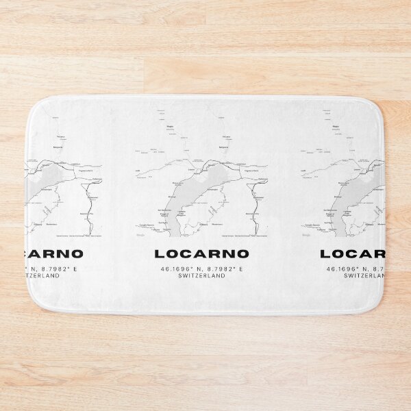 Item preview, Locarno Switzerland Minimalist Black & White Map Print designed and sold by RM-Journey.