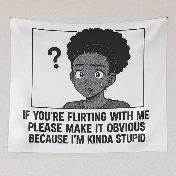 Item preview, Confused Anime Girl Afro Puff | Funny Flirting Manga Style T-Shirt designed and sold by HoneyNutCrisis.