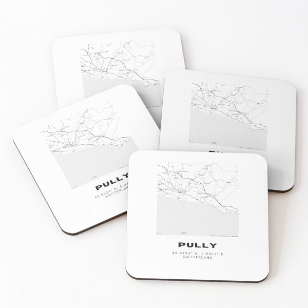 Item preview, Pully Switzerland Minimalist Black & White Map Print designed and sold by RM-Journey.