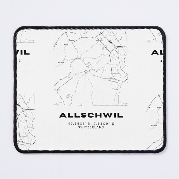 Item preview, Allschwil Switzerland Minimalist Black & White Map Print designed and sold by RM-Journey.