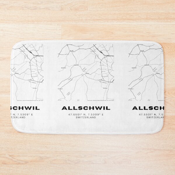 Item preview, Allschwil Switzerland Minimalist Black & White Map Print designed and sold by RM-Journey.