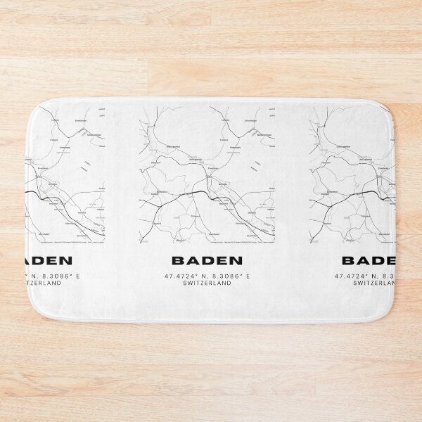 Item preview, Baden Switzerland Minimalist Black & White Map Print designed and sold by RM-Journey.