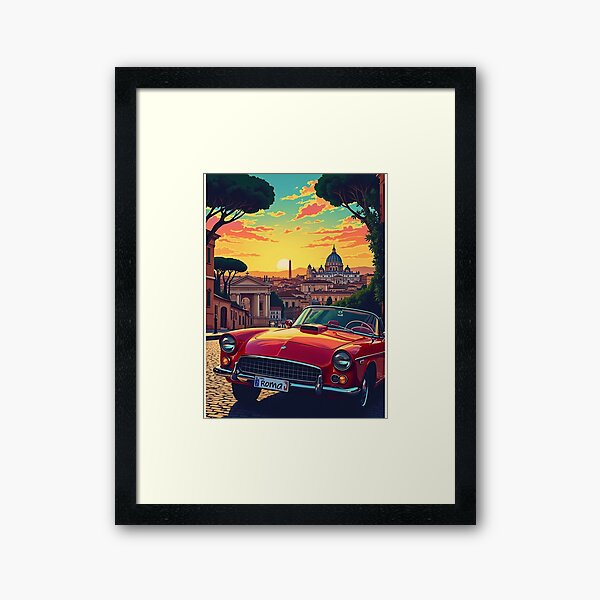Item preview, Retro Europe Travel Poster | Digital Pop Art Print | Vintage European Landmarks | Bold Colorful Wall Art | Nostalgic Cityscape Illustration designed and sold by PaintedPixels01.