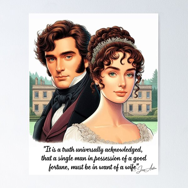 Item preview, Pride and Prejudice: Man With Good Fortune Wants a Wife designed and sold by SassiDesigns.