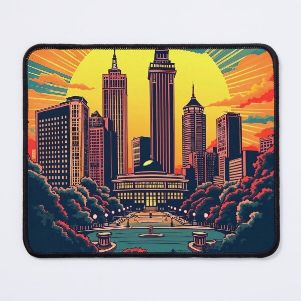 Item preview, Cleveland City Poster | Retro Pop Art Skyline | Digital Wall Art | Colorful Urban Print | Ohio Travel Decor designed and sold by PaintedPixels01.