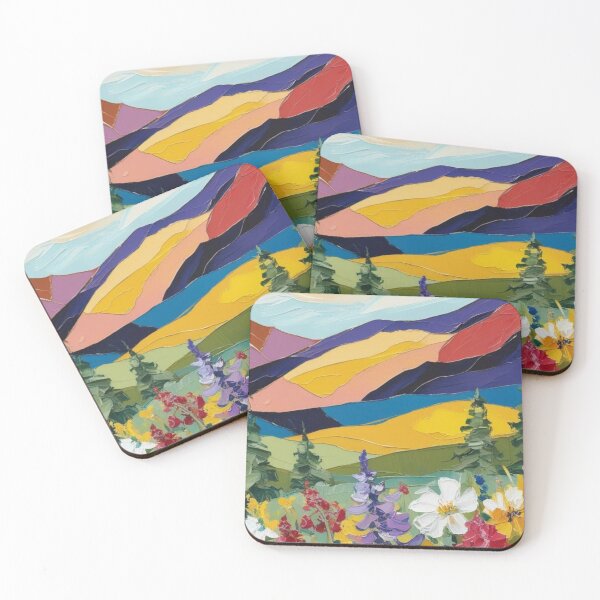 Item preview, ajestic Abstract Peaks – Lupines and Hiking designed and sold by Forest Aura Vibes.