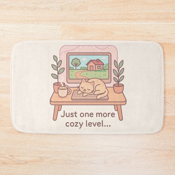 Item preview, Cozy Gamer Aesthetic Sticker – Cute Cat, Gaming Desk, Pastel Vibes designed and sold by Coolector.