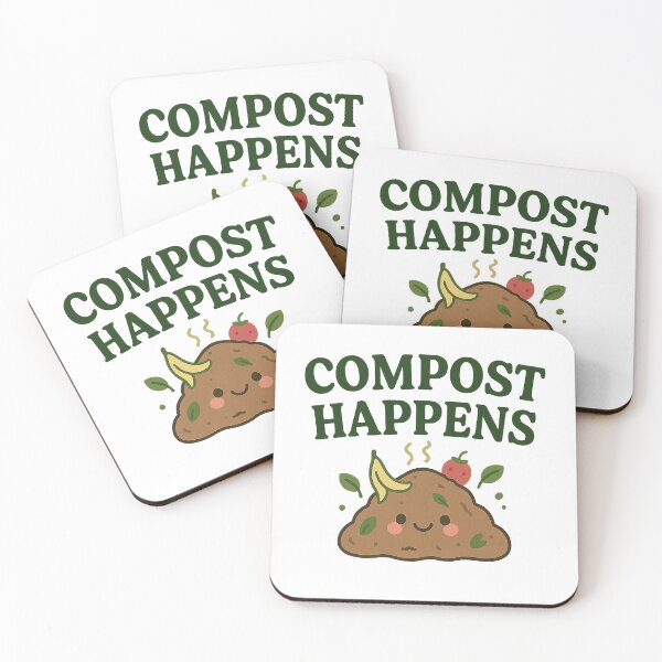 Item preview, Compost Happens – Funny Cute Eco Gardening  designed and sold by The Junto Shop.