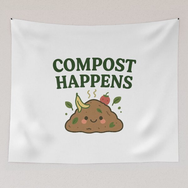 Item preview, Compost Happens – Funny Cute Eco Gardening  designed and sold by The Junto Shop.