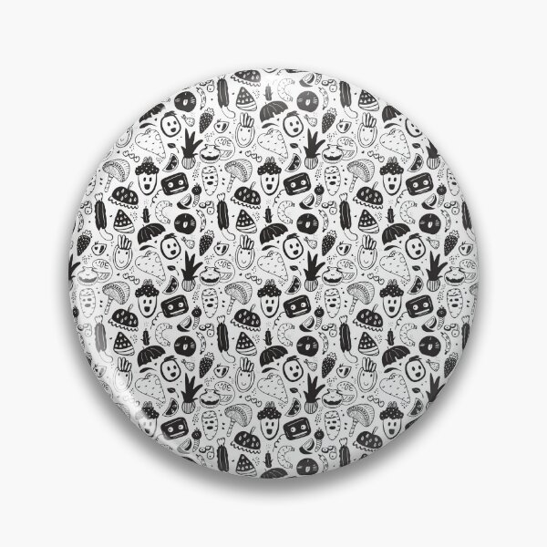 Item preview, Patrón de frutas y caras felices de terror negro designed and sold by YourPrettyHome.