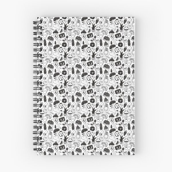 Item preview, black horror happy faces and fruits pattern designed and sold by YourPrettyHome.