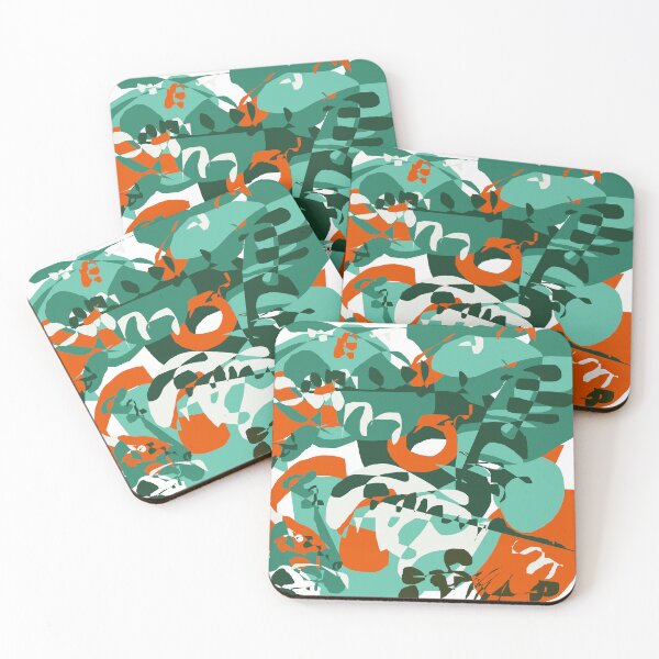 Item preview, Turquoise and Orange Abstract Design designed and sold by Jessielee72.