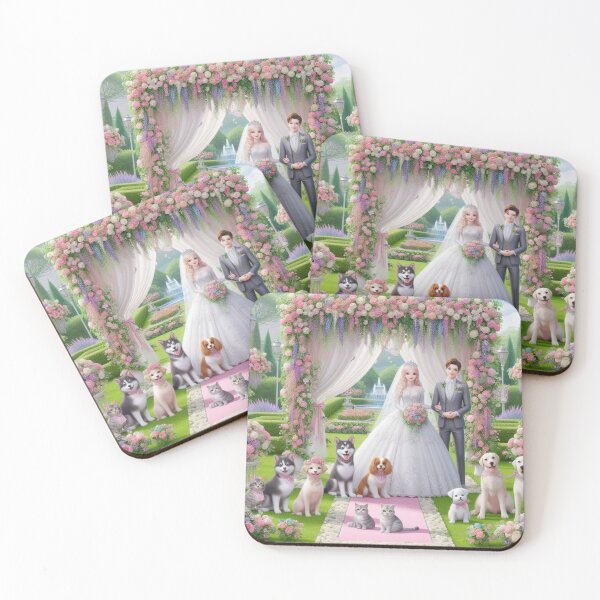 Item preview, Enchanted Wedding Celebration with Bride, Groom, and Furry Friends designed and sold by choder61.