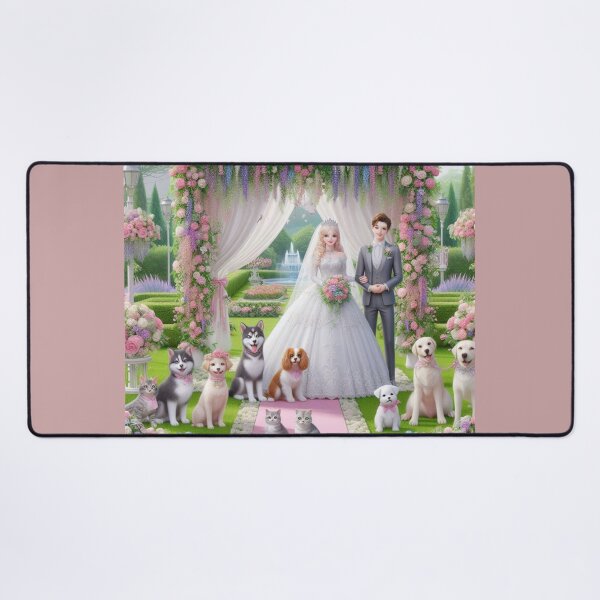 Item preview, Enchanted Wedding Celebration with Bride, Groom, and Furry Friends designed and sold by choder61.