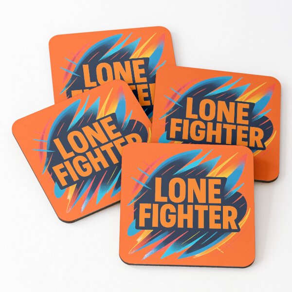 Item preview, Lone Fighter Neon Orange Streetwear Graphic Design – Retro Urban Typography with Transparent Background designed and sold by niksy.