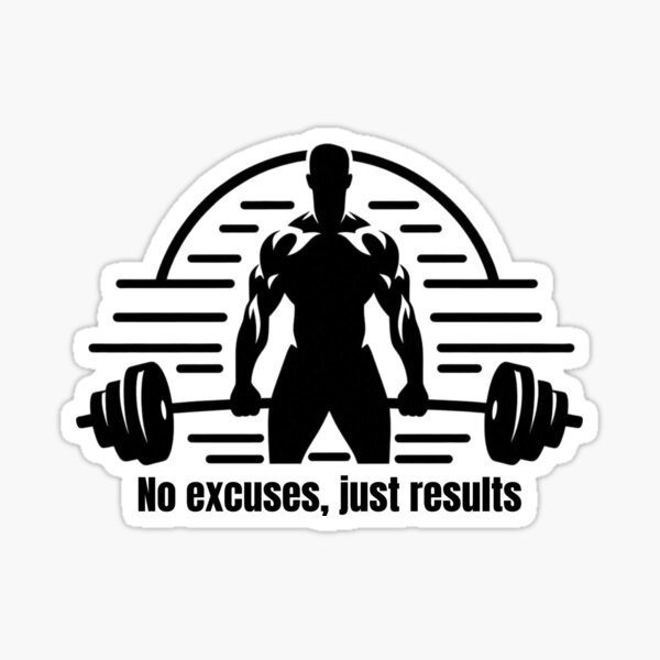 Item preview, No Excuses Just Results - Motivational Gym Fitness Design designed and sold by ZENTIO.