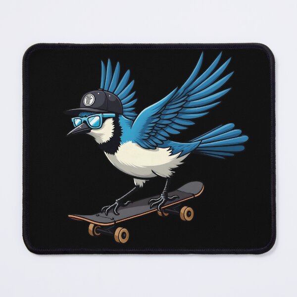 Item preview, Skater Blue Jay Bird with Sunglasses and Cap – Skateboard Animal Cartoon Design designed and sold by WAUZ.