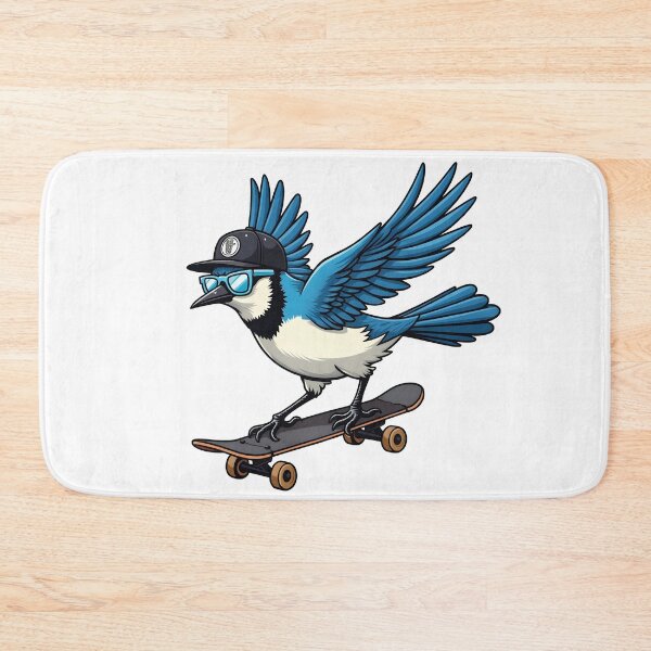 Item preview, Skater Blue Jay Bird with Sunglasses and Cap – Skateboard Animal Cartoon Design designed and sold by WAUZ.
