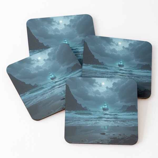Item preview,  mysterious ship sails through a turbulent ocean designed and sold by InezPhotography.