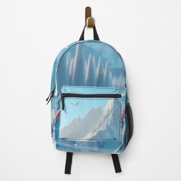 Item preview, Frozen Lake Skating Scene Snowy Mountains Print designed and sold by choder61.