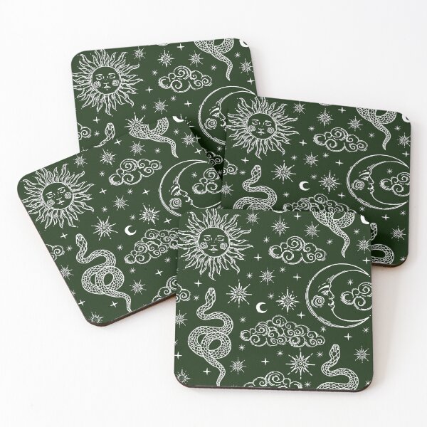 Item preview, Celestial Snake Print (Green and White) designed and sold by AbigailHerman.