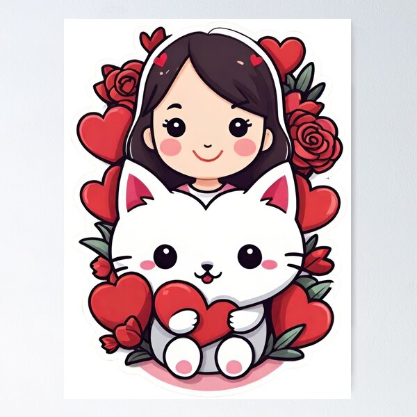 Item preview, The Girl and His Little Cat designed and sold by TK-Hades.