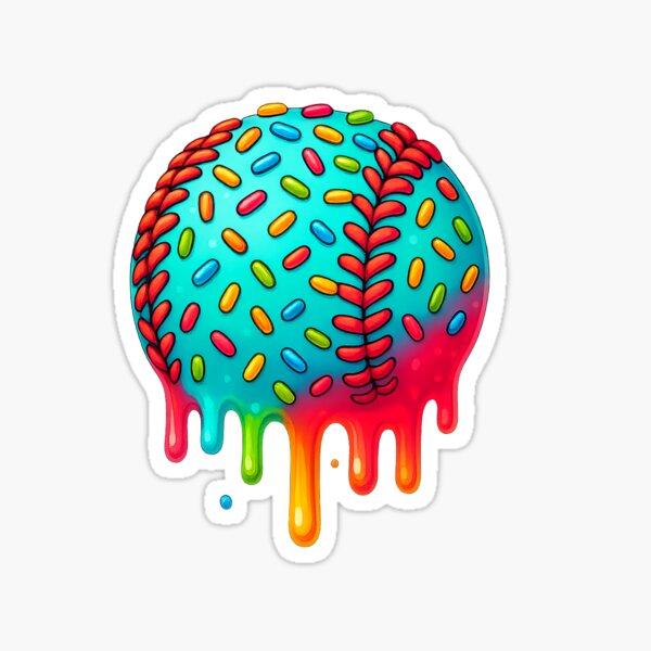 Ice Cream Drip Baseball Stuff Baseball Drip For Boys Kids Sticker
