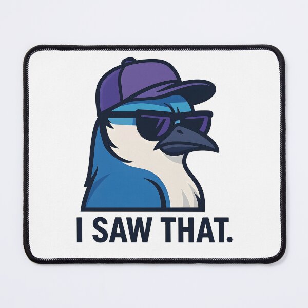 Item preview, Funny Blue Jay "I Saw That" Sticker – Cool Cartoon Bird with Attitude | Meme Style Peek Around Wall designed and sold by WAUZ.