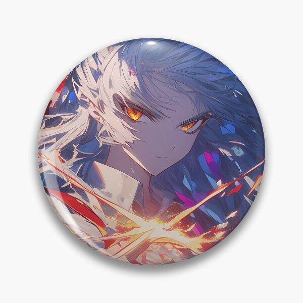 Item preview, Fujiwara no Mokou Anime Girl White Hair Intense Magic Sparks Powerful Gaze Urban Action designed and sold by rivettlihuiq.