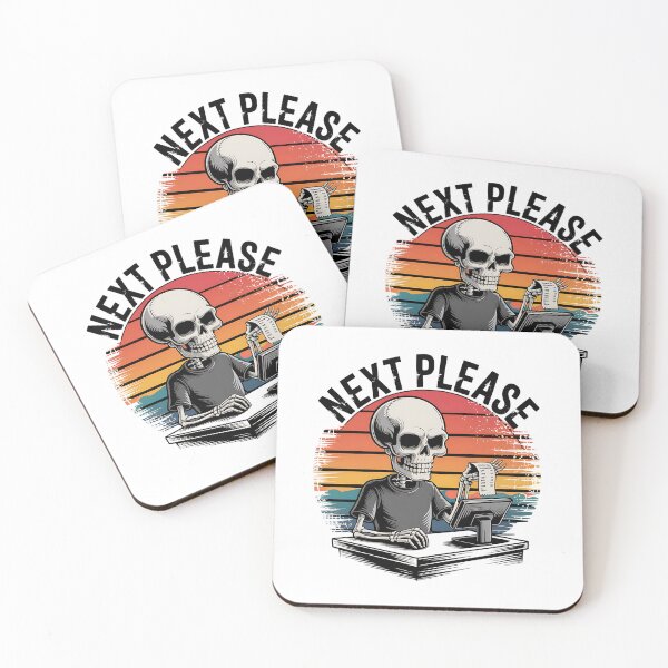 Item preview, Skeleton Cashier Saying Next Please - Dark Humor for Retail Warriors designed and sold by Taans-Creation.