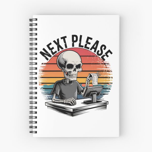 Item preview, Skeleton Cashier Saying Next Please - Dark Humor for Retail Warriors designed and sold by Taans-Creation.