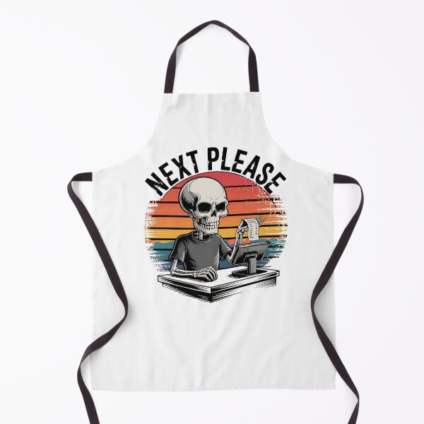 Item preview, Skeleton Cashier Saying Next Please - Dark Humor for Retail Warriors designed and sold by Taans-Creation.