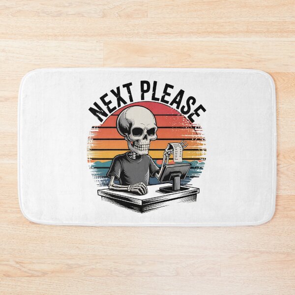 Item preview, Skeleton Cashier Saying Next Please - Dark Humor for Retail Warriors designed and sold by Taans-Creation.