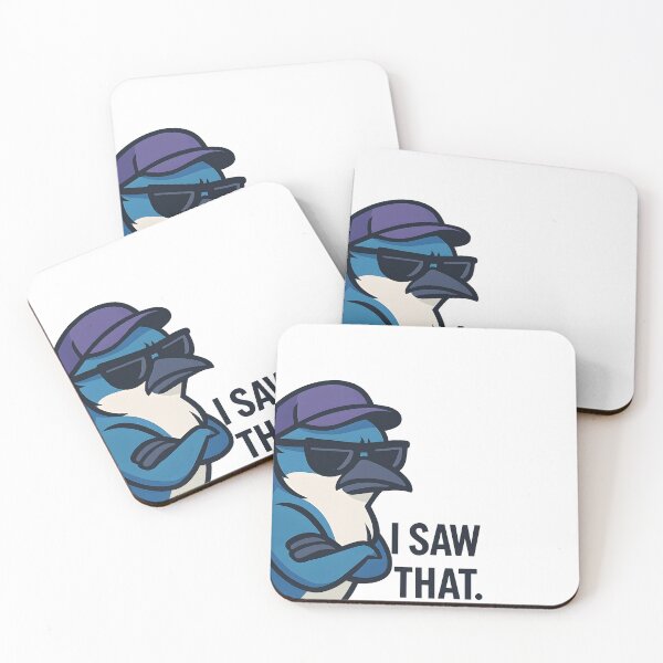 Item preview, Cool Blue Jay "I Saw That" Meme Sticker – Funny Bird Cartoon Peeking Around Wall | Clean Vector Design designed and sold by WAUZ.