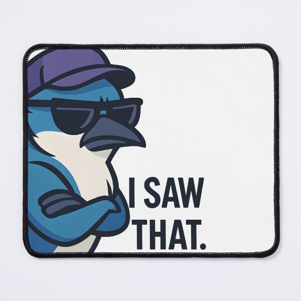 Item preview, Cool Blue Jay "I Saw That" Meme Sticker – Funny Bird Cartoon Peeking Around Wall | Clean Vector Design designed and sold by WAUZ.
