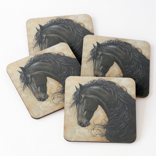 Item preview, black friesian horse print designed and sold by dcrc.