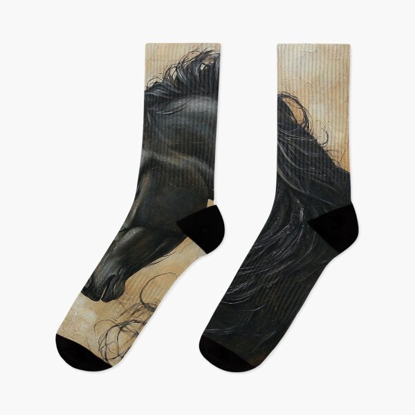 Item preview, black friesian horse print designed and sold by dcrc.