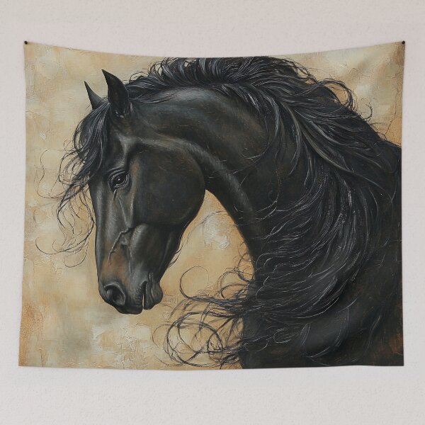 Item preview, black friesian horse print designed and sold by dcrc.