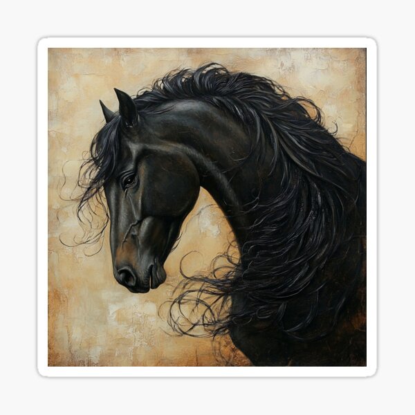 Item preview, black friesian horse print designed and sold by dcrc.