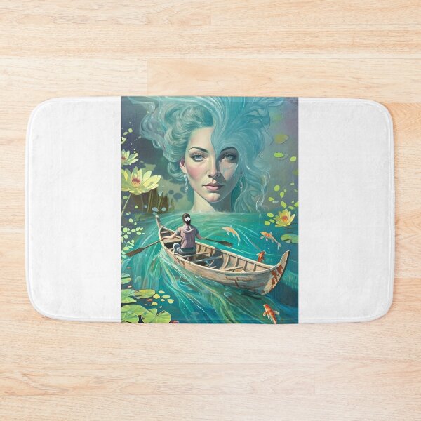 Item preview, Enchantment of the Water: Maiden with Koi in Lotus Pond designed and sold by bvdesignart.